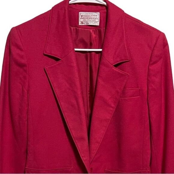 Pendleton- Women’s Hot Pink 100% Virgin Wool Blazer Jacket, SIze 8 PETITE - Picture 3 of 15